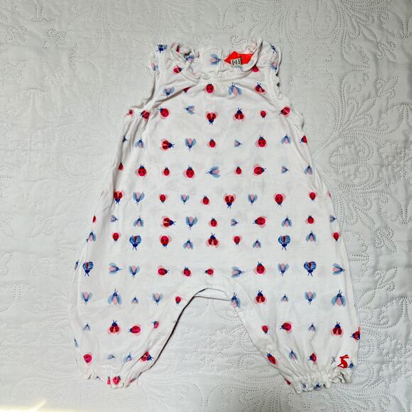 Joules Ladybug Print Romper Size 6-9 Months - Picture 2 of 5
